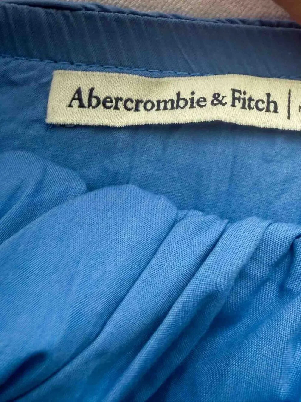Abercrombie & Fitch Blue Smocked Puff Sleeve Maxi Dress Boho Cottagecore M/L